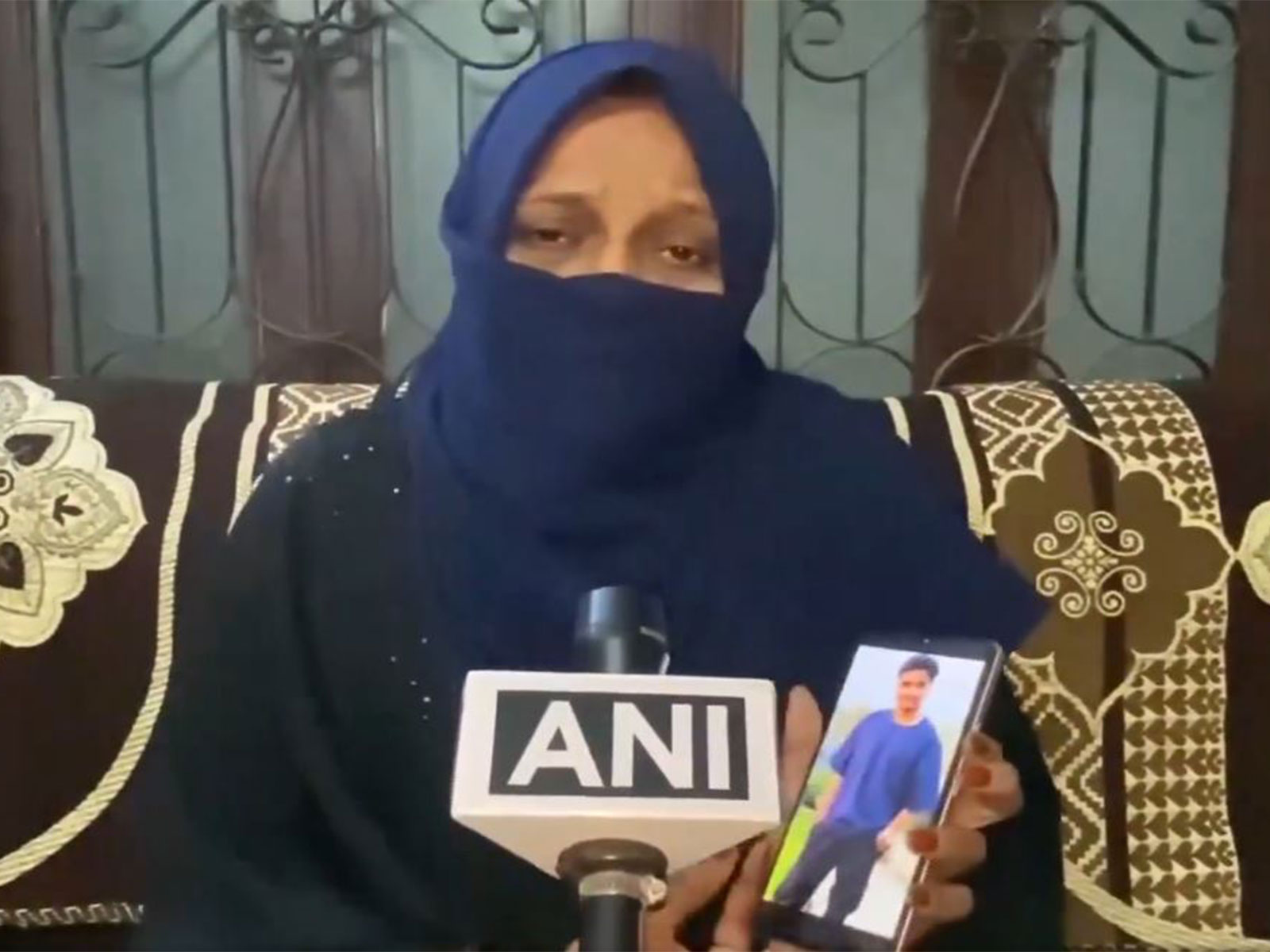 Nazia Fatima, mother of Mir Sajjad Ali, a Hyderabad resident allegedly stranded at the Myanmar-Thailand border (Photo/ANI)