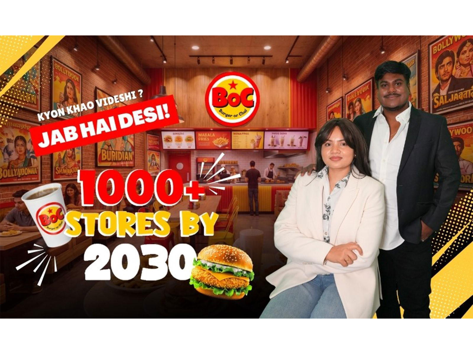 BoC (Burger or Chai) Sets Sights on 1,000 Franchise Outlets by 2030, Aiming to Shape India’s Desi-First QSR Growth Story