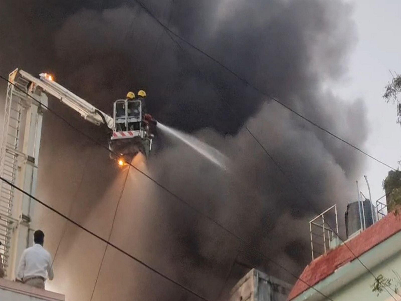 Fire breaks out automobile spare parts shop, Coimbatore (Photo/ANI)