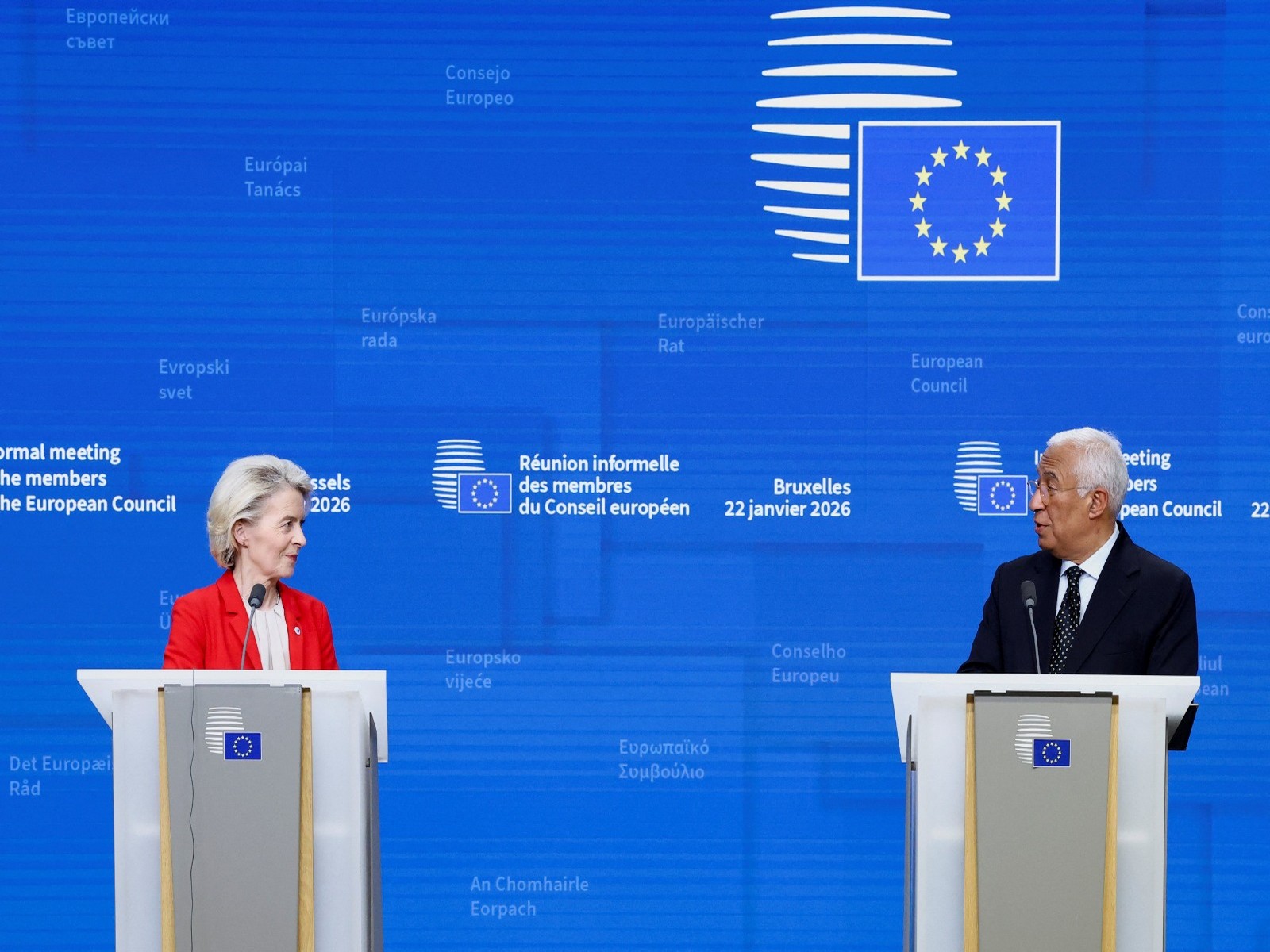 President of the European Commission Ursula von der Leyen and European Council President Antonio Costa  (Photo/Reuters)