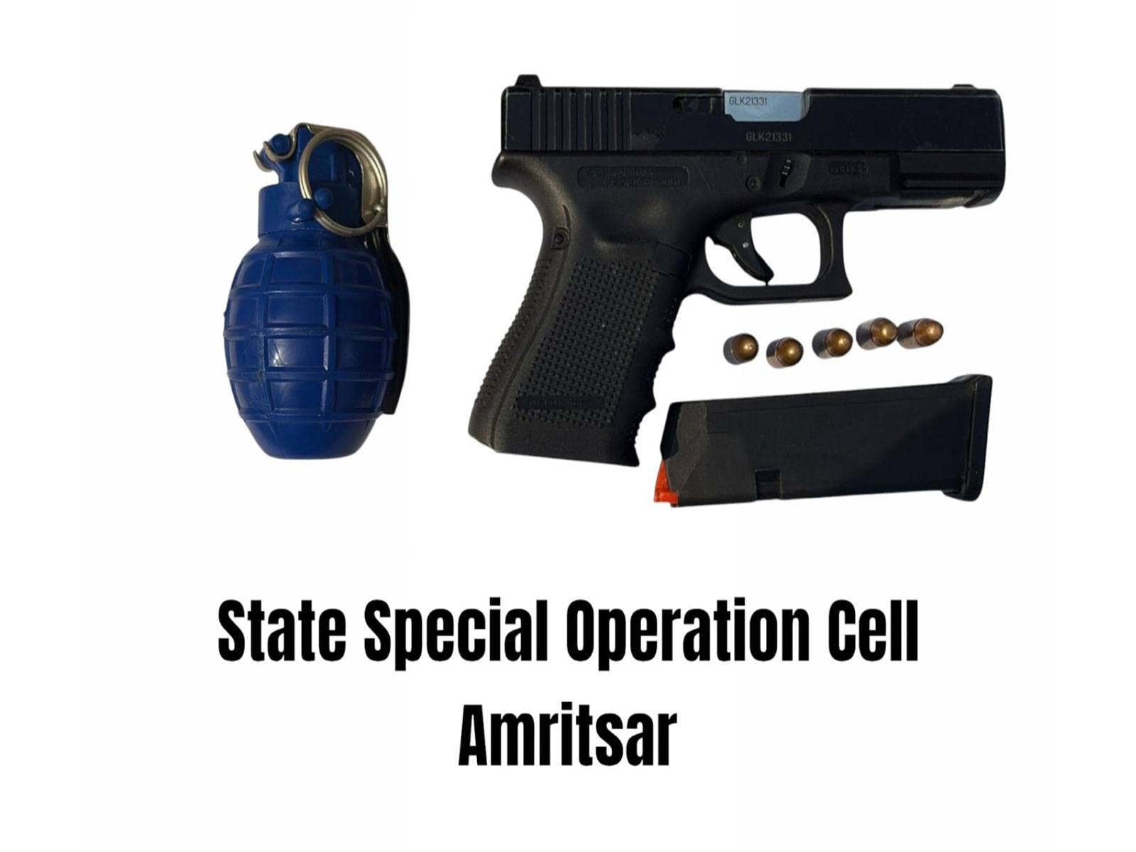 Confiscated weapons from the operative of BKI in Amritsar. (Photo/X@DGPPunjabPolice)