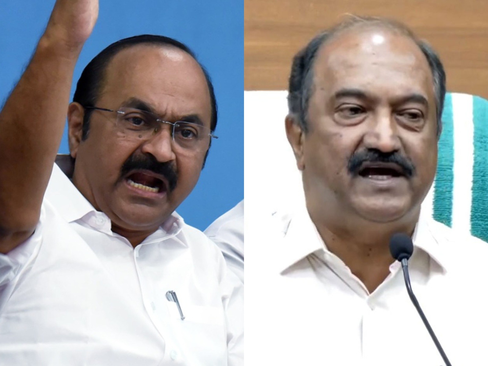 Kerala LoP VD Satheesan and Finance Minister KN Balagopal (Photo/ANI)