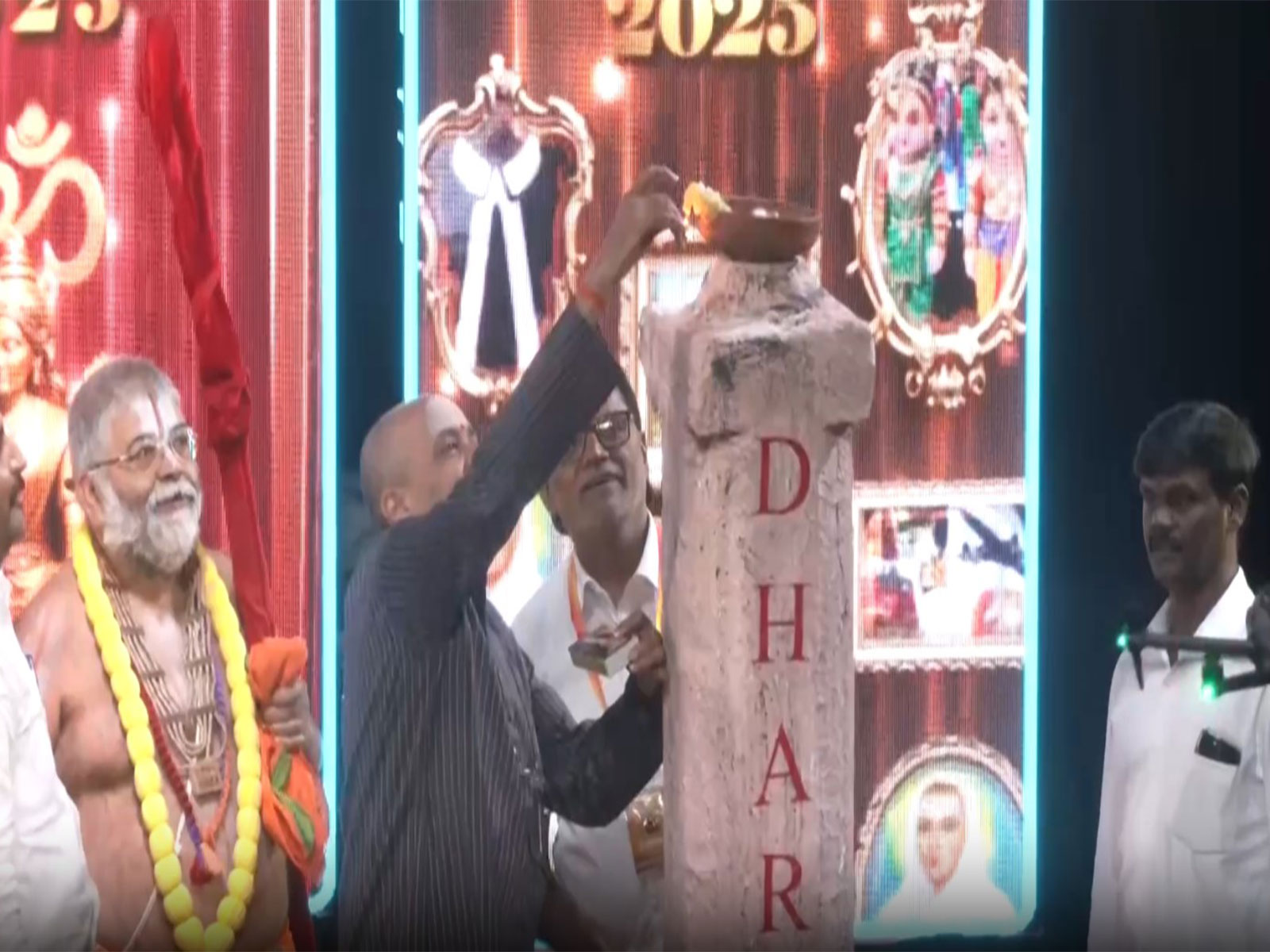 Justice GR Swaminathan lights Deepathoon look-alike lamp (Photo/ANI)