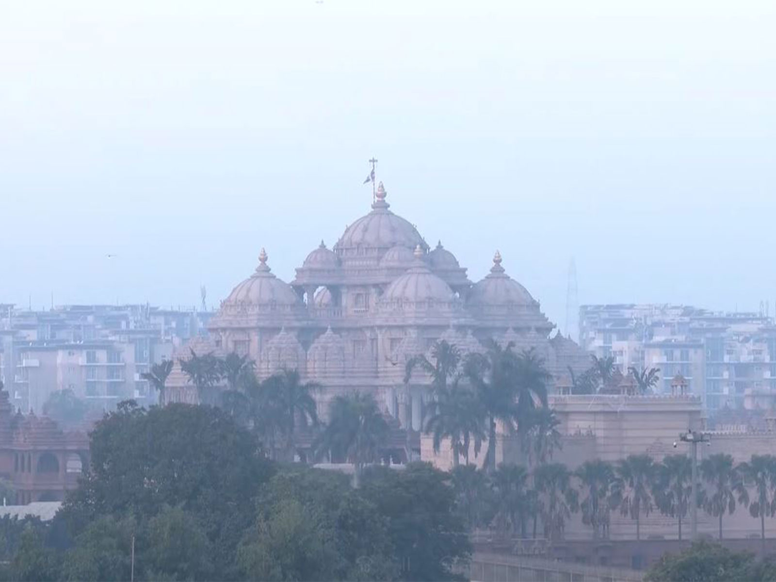 Visual from Akshardham on Sunday morning (Photo/ANI)