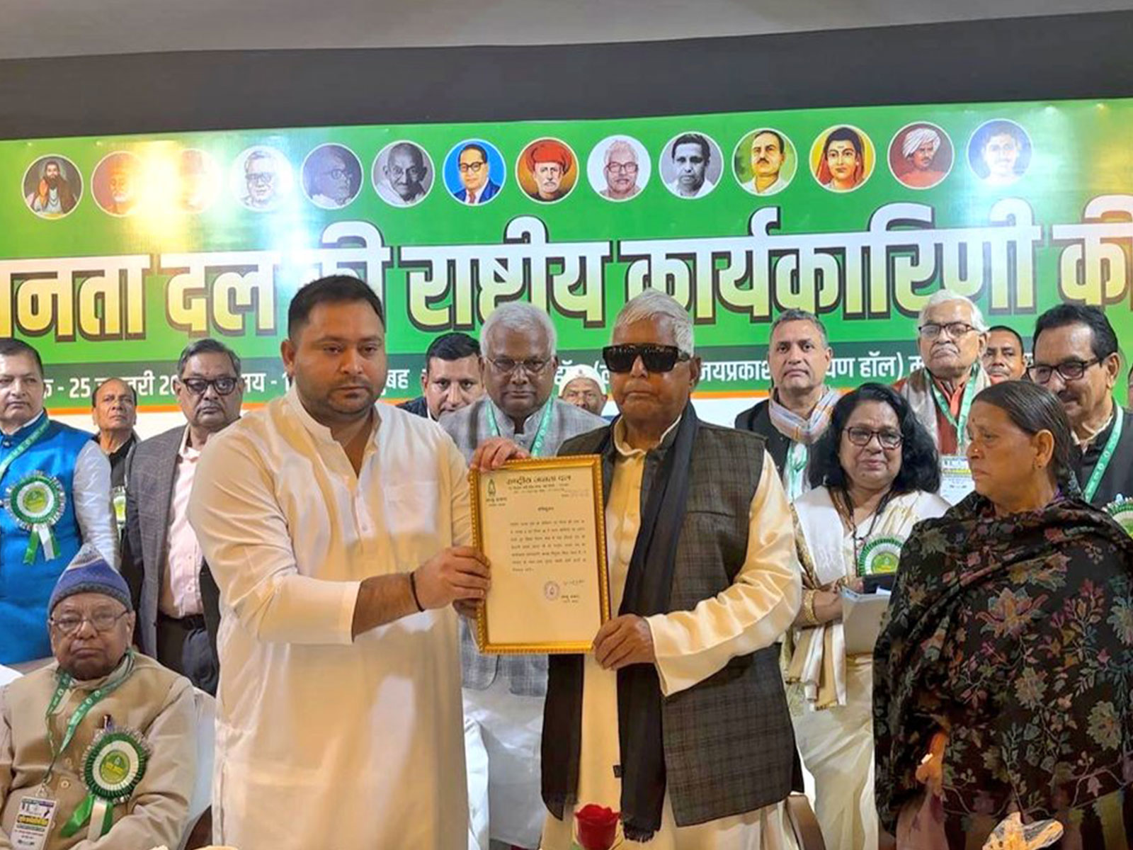 RJD Supremo Lalu Prasad Yadav and RJD leader Tejashwi Yadav. (Photo/X@RJDforIndia)
