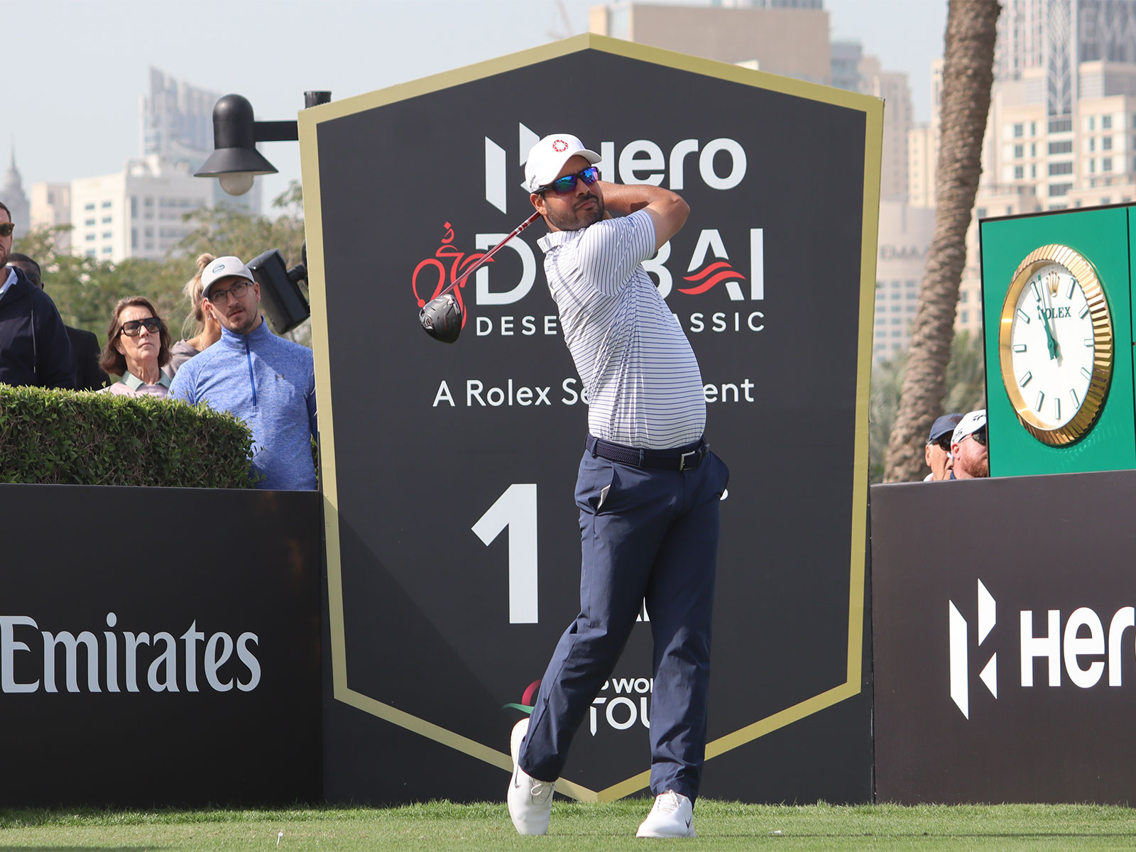 India golfer Shubhankar Sharma in action during Dubai Desert Classic (Image: Dubai Desert Classic)
