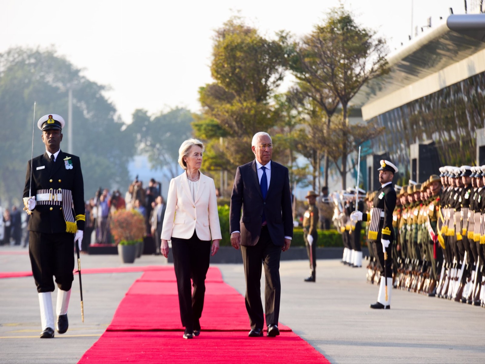 President of European Union Council Antonio Costa and President of European Commission Ursula von der Leyen (Photo: X@MEAIndia)