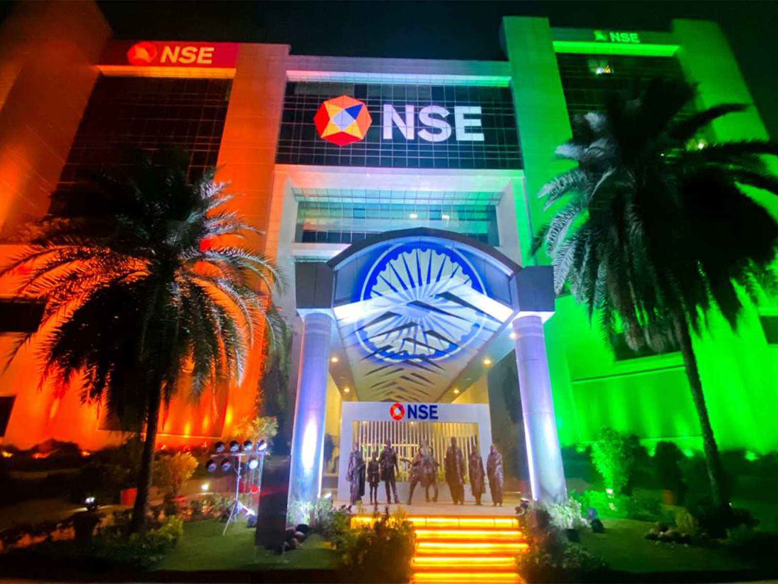 NSE building illuminated in Indian Tri Color on the eve of Republic Day (Photo-NSE)