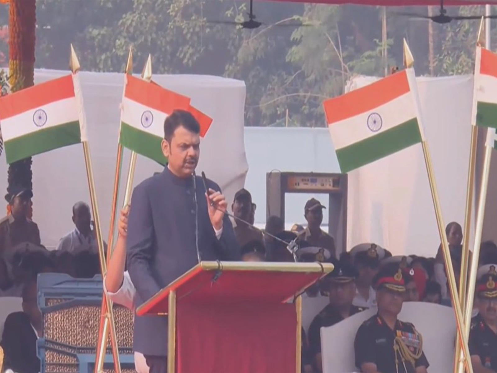 Maharashtra CM Devendra Fadnavis at Republic Day celebrations (Photo/ @CMOMaharashtra)