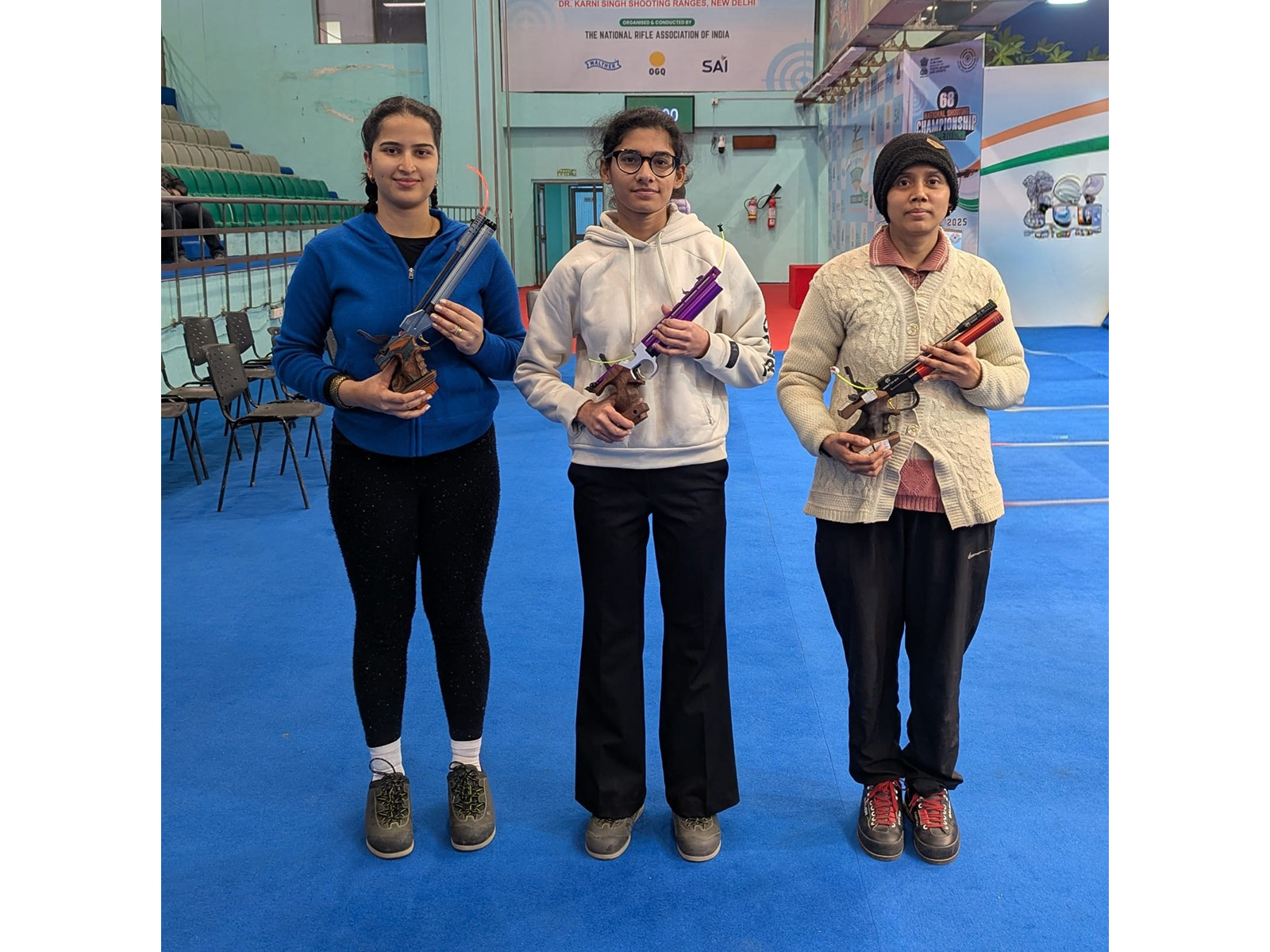 Sainyam after winning 10 metre Air Pistol Women T2 of National Selection Trials (Image: NRAI)