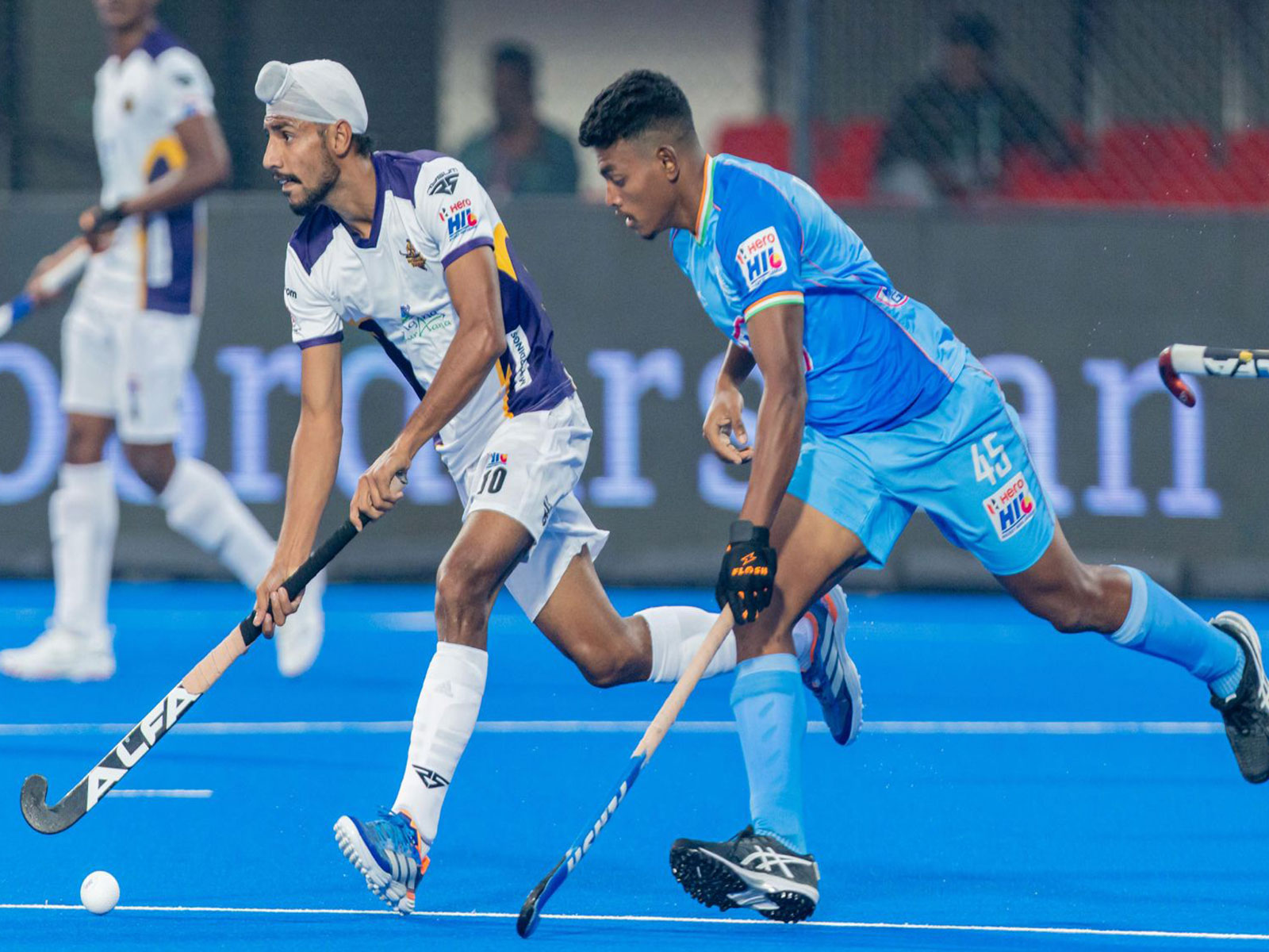 Hyderabad Toofans and HIL GC in action. (Photo: Hockey India)