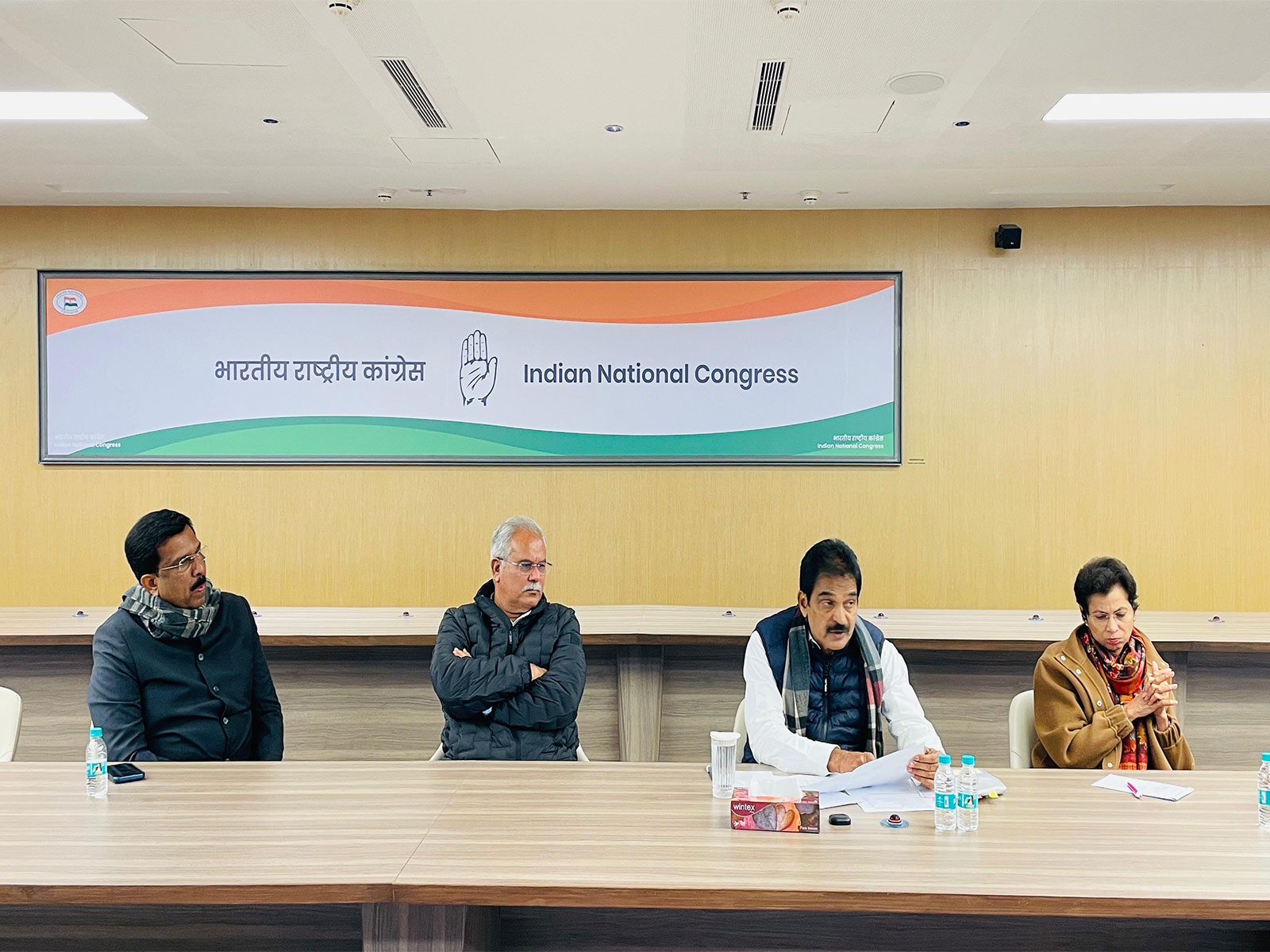 AICC General Secretary KC Venugopal at review meeting (Photo/X/@kcvenugopalmp)