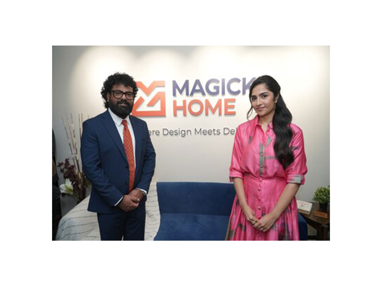 Indrakumar Pathmanathan, Chairman, MagickHome with Actress Rukmini Vasanth at the launch of MagickHome’s flagship store in Bengaluru