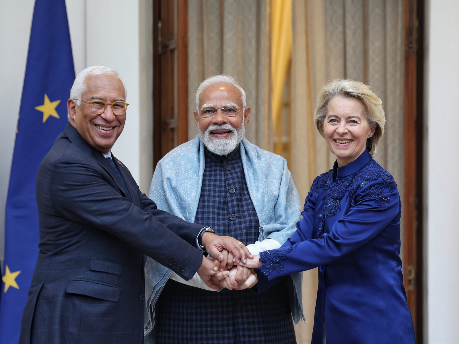 PM Modi with President Antonio Costa and Ursula von der Leyen (Photo/MEA)