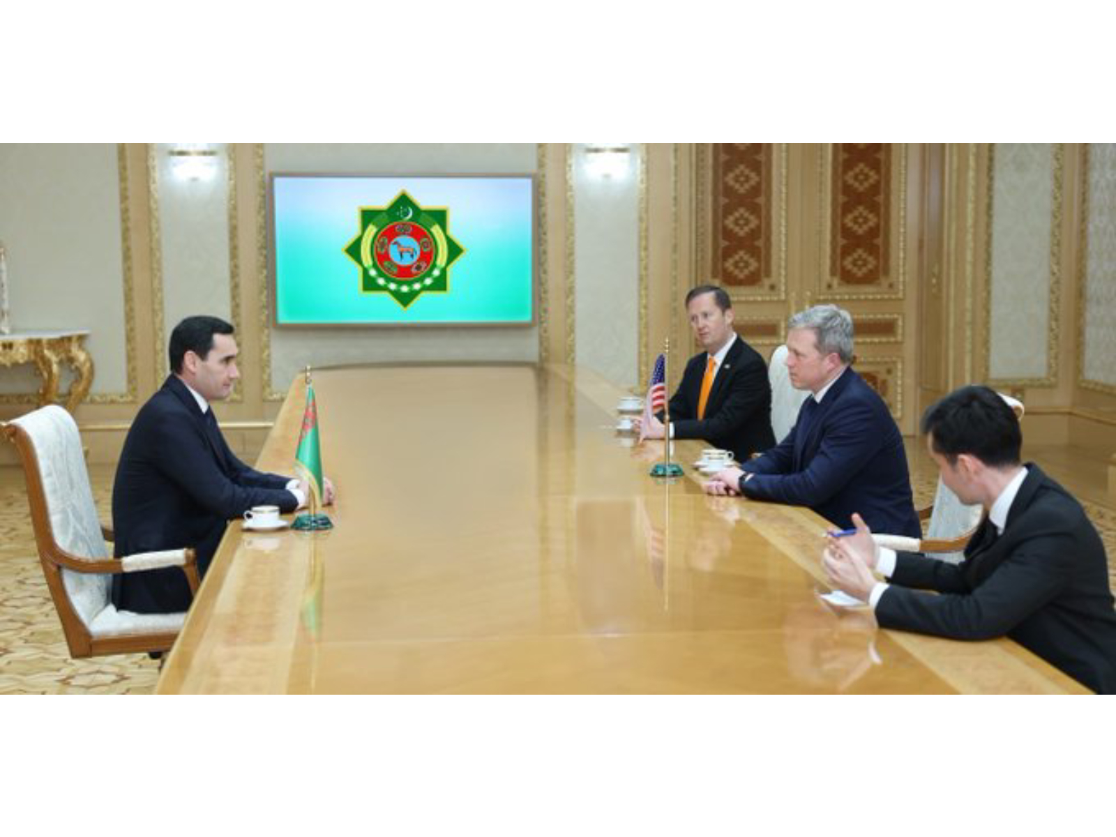 Sergio Gor in Turkmenistan with other officials (Photo/@USAmbIndia)