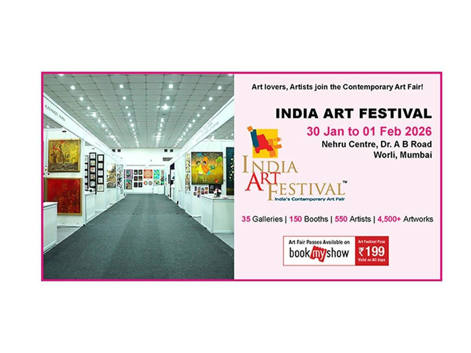 India Art Festival from 30 Jan to 1 feb 2026 at Nehru Center, Worli in Mumbai