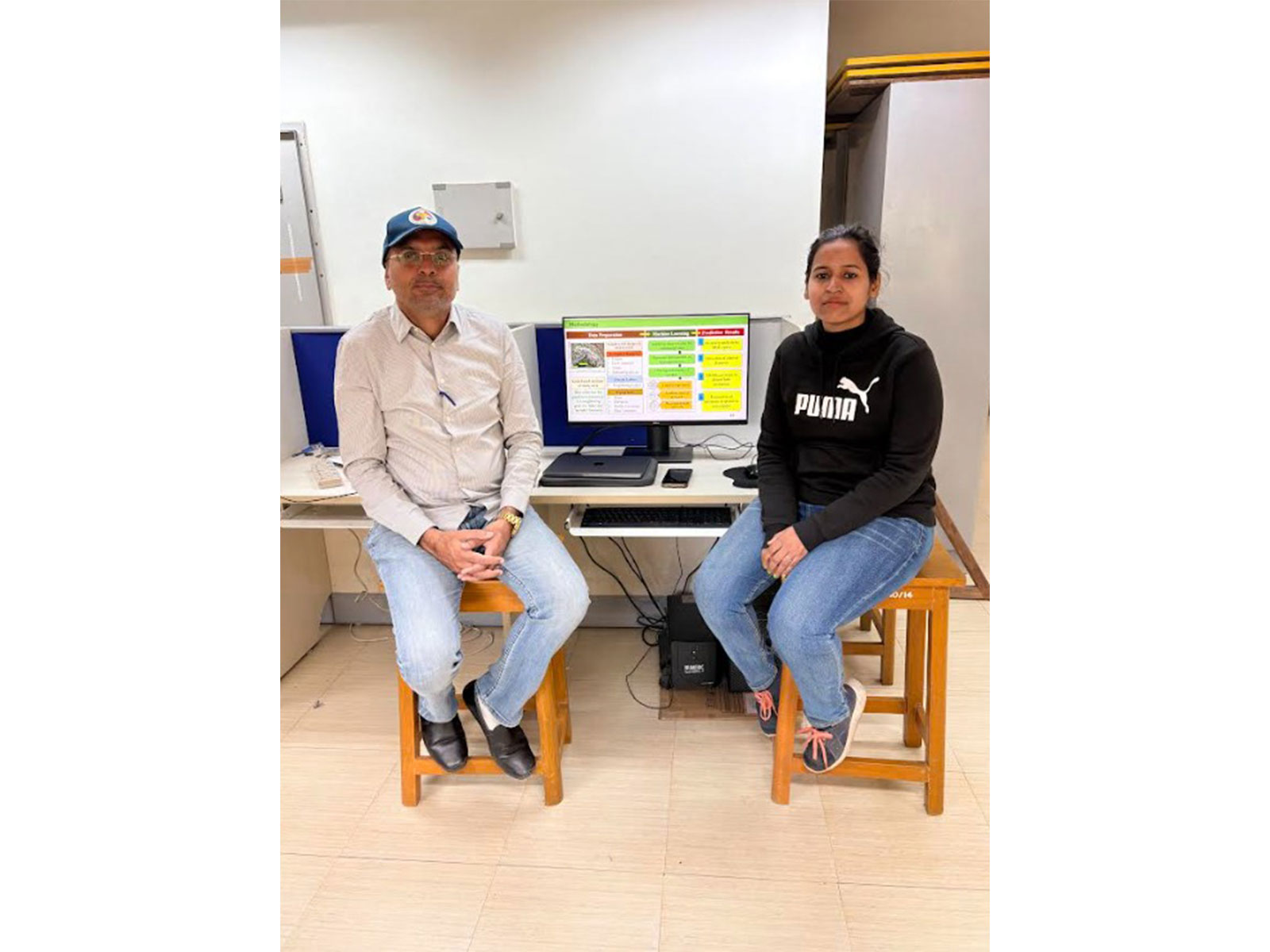 Prof Ajay Dashora with his research scholar Anushka Vashistha (Photo/ANI)