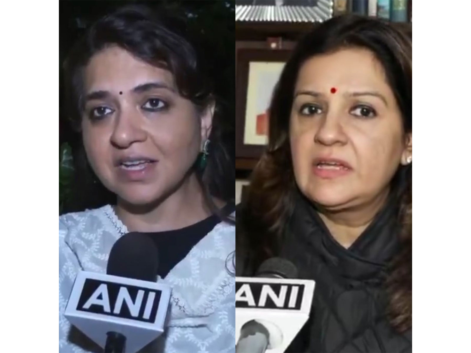 Shiv Sena leader Shaina NC (left) and Shiv Sena (UBT) MP Priyanka Chaturvedi (right) (Photo/ANI)