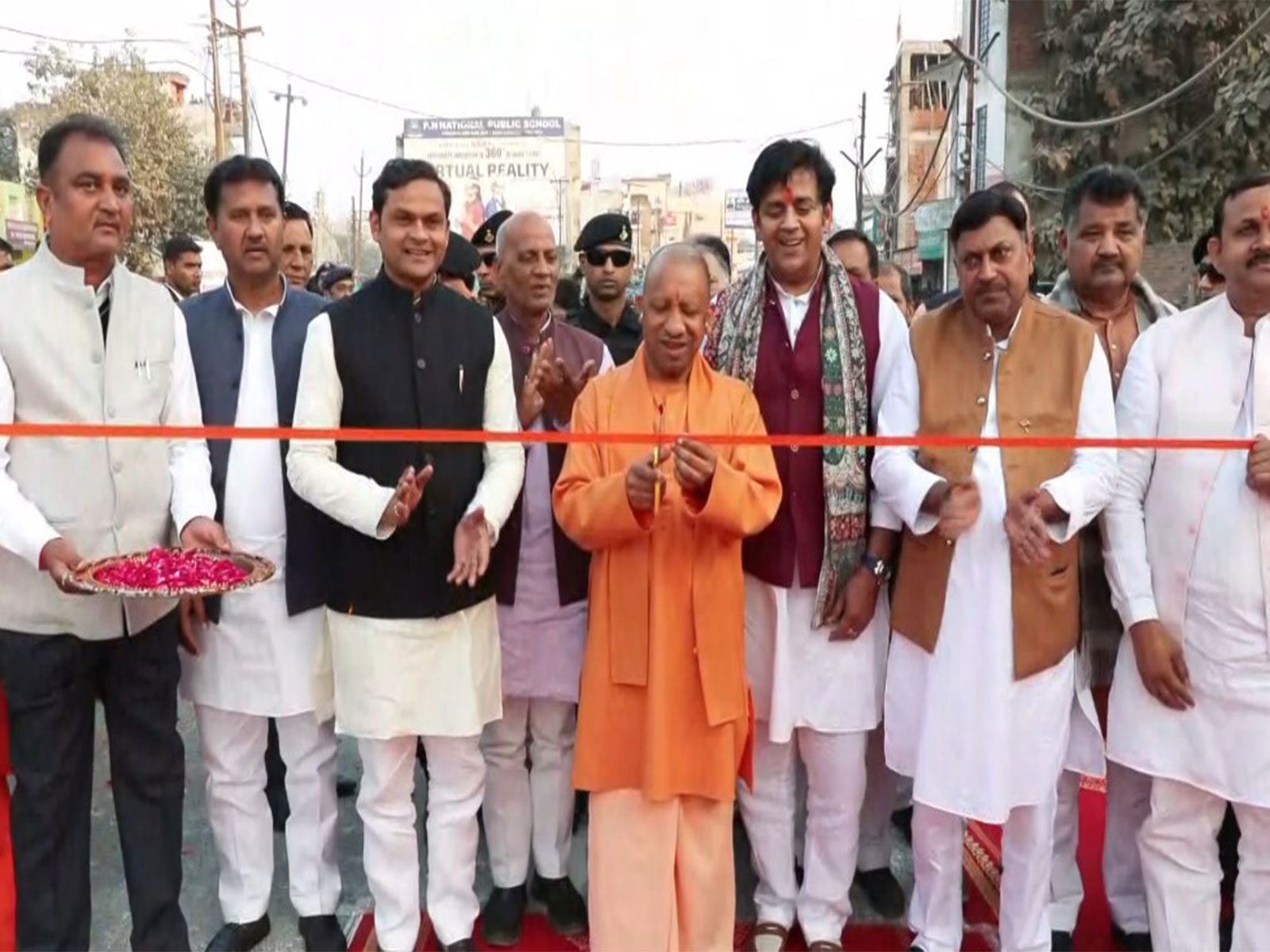 Uttar Pradesh CM inaugurates railway overbridge and flyover in Gorakhpur (Photo/ANI)