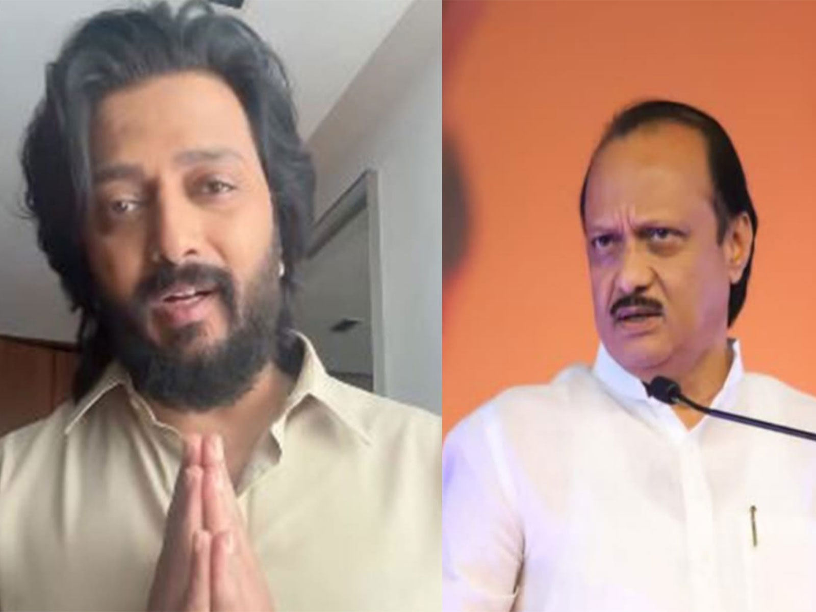 Riteish Deshmukh (L) Ajit Pawar (R) (Photo/Instagram@riteishd, X/@Riteishd)