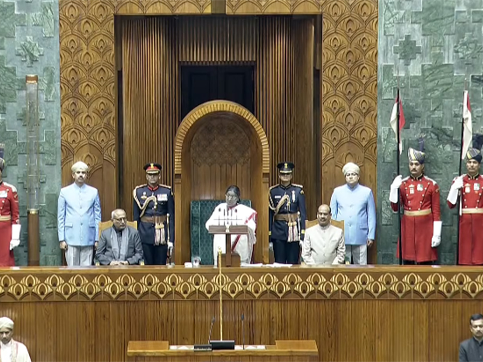 President Droupadi Murmu addresses Parliament (Photo/ Sansad TV)