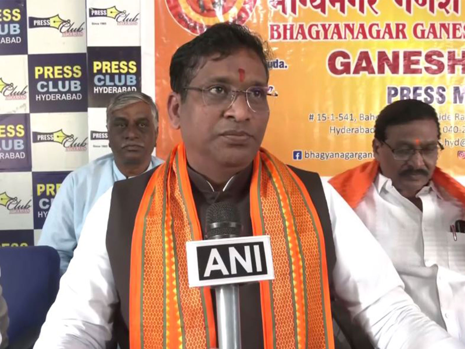General Secretary of Bhagyanagar Ganesh Utsav Samithi Ravinuthala Shashidhar (Photo/ANI)