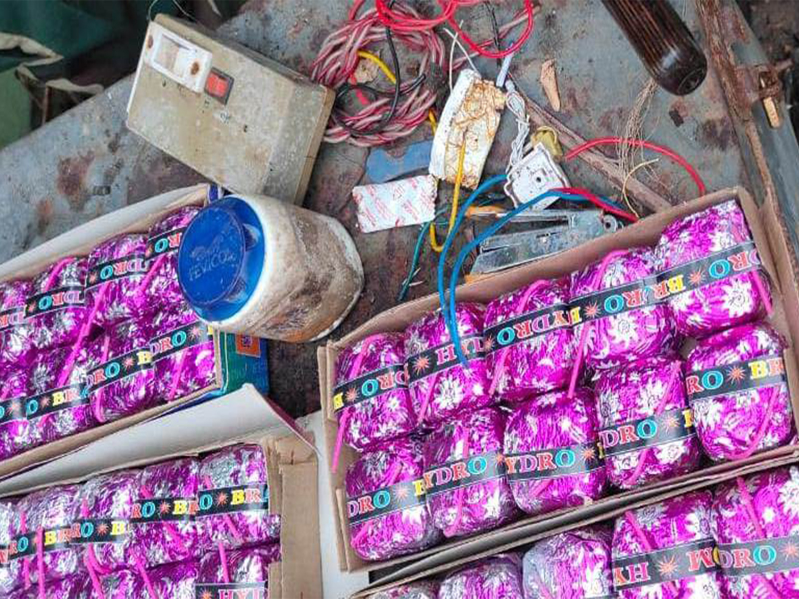 Explosives planted by Naxalites recovered by security forces in Kanker (Photo/ANI)