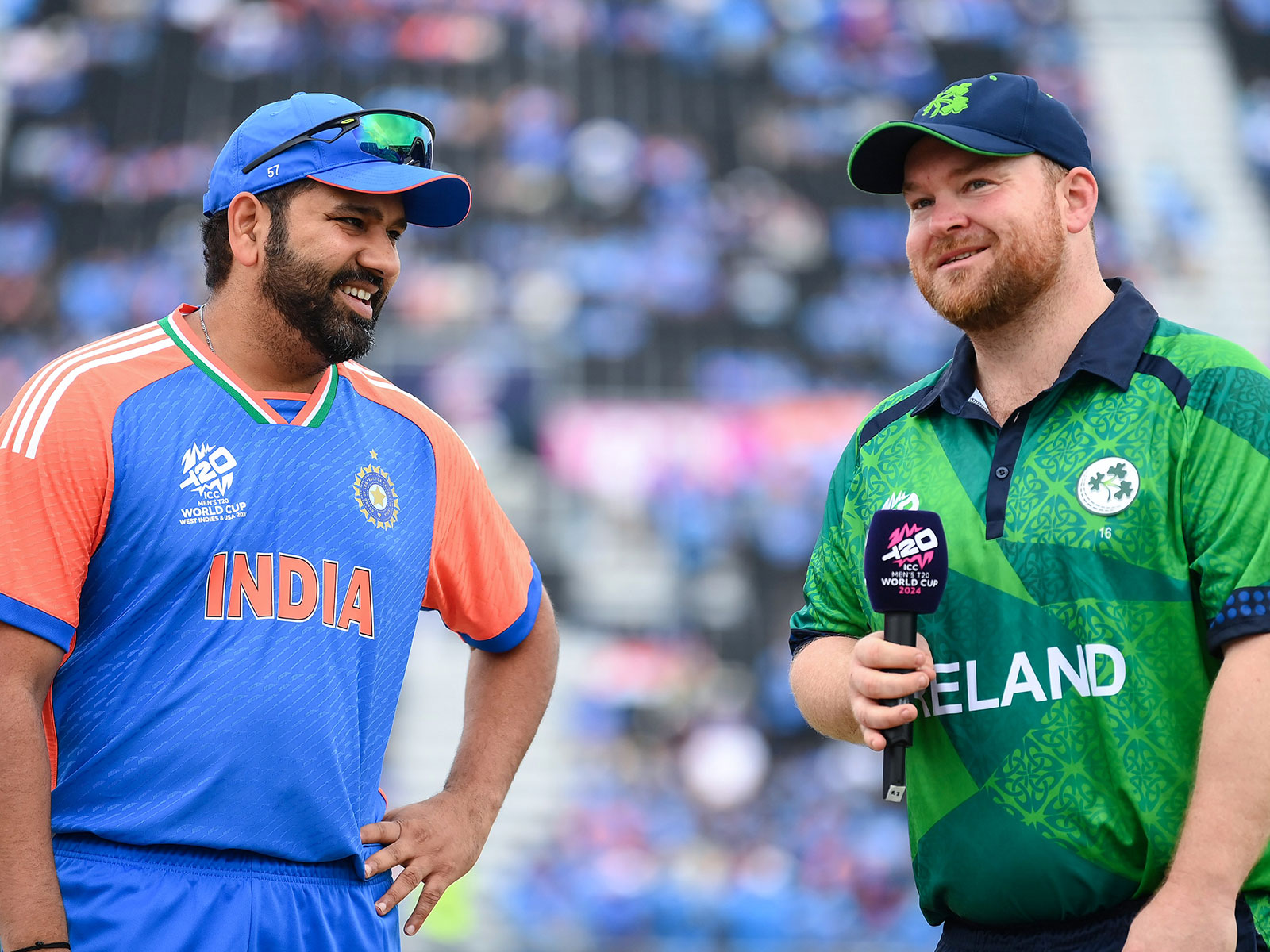 Rohit Sharma (L) and Paul Stirling (R). (Photo: ANI)