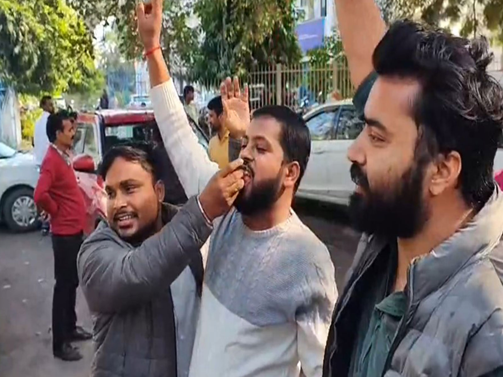 Student celebrate after SC's stay on UGC equity regulations (Photo/ANI)