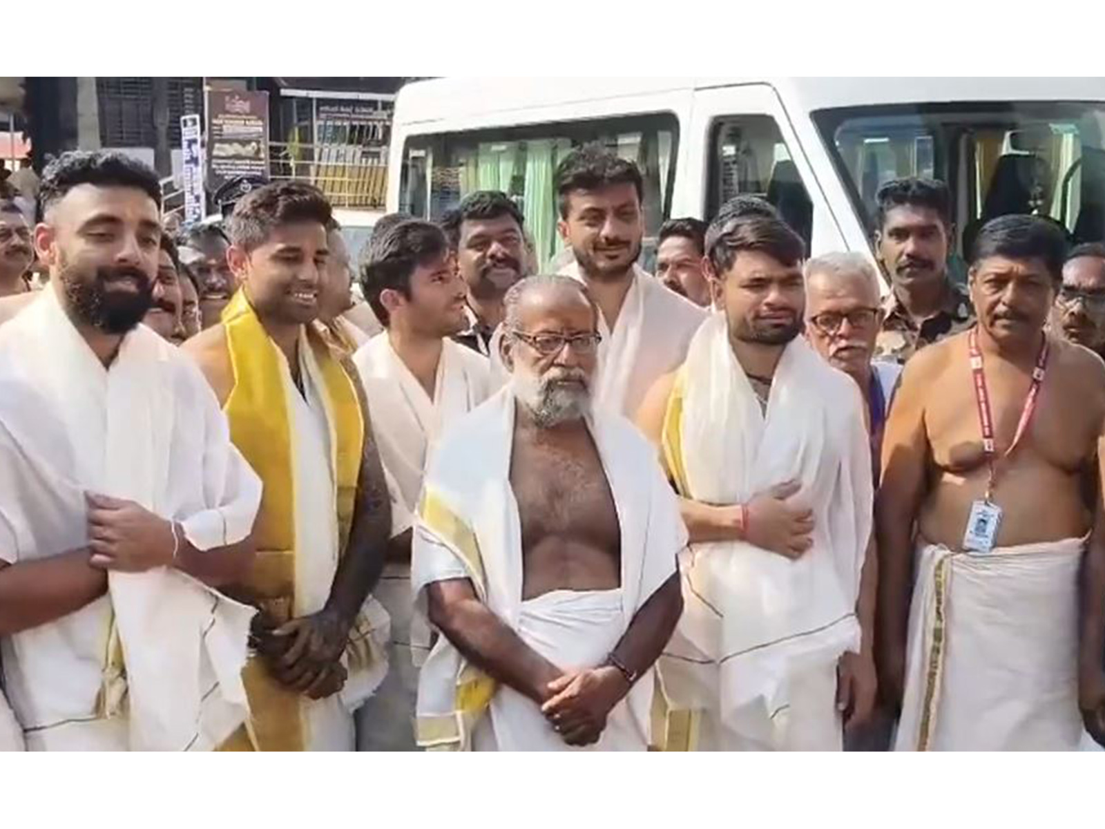 Indian team players at Padmanabhanswamy Temple in Thiruvananthapuram, Kerala. (Photo/ANI)
