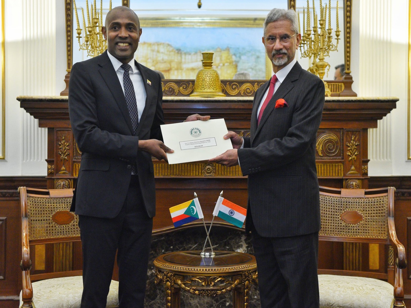 Minister of External Affairs S Jaishankar met with Foreign Minister of Comoros Mbae Mohamed today. (Photo/@DrSJaishankar) Minister of External Affairs S Jaishankar met with Foreign Minister of Comoros Mbae Mohamed today. (Photo/@DrSJaishankar)