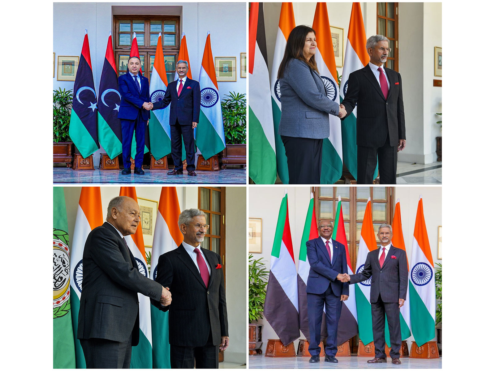EAM Jaishankar with Foreign Ministers of Somalia, Sudan, Palestine, and Secretary General, League of Arab States (Photos/X@DrSJaishankar)
