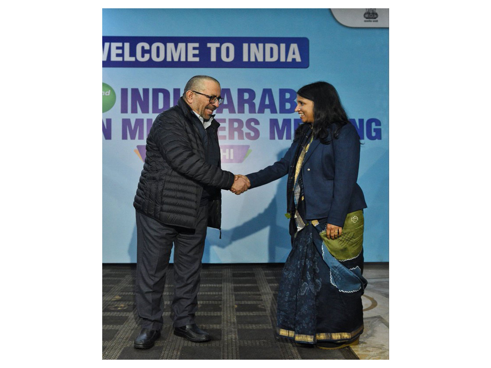 UAE's Minister of State for Foreign Affairs, Khalifa Shaheen Al Marar arrives in Delhi for the 2nd India-Arab Foreign Ministers' Meeting. (Photo//@MEAIndia)