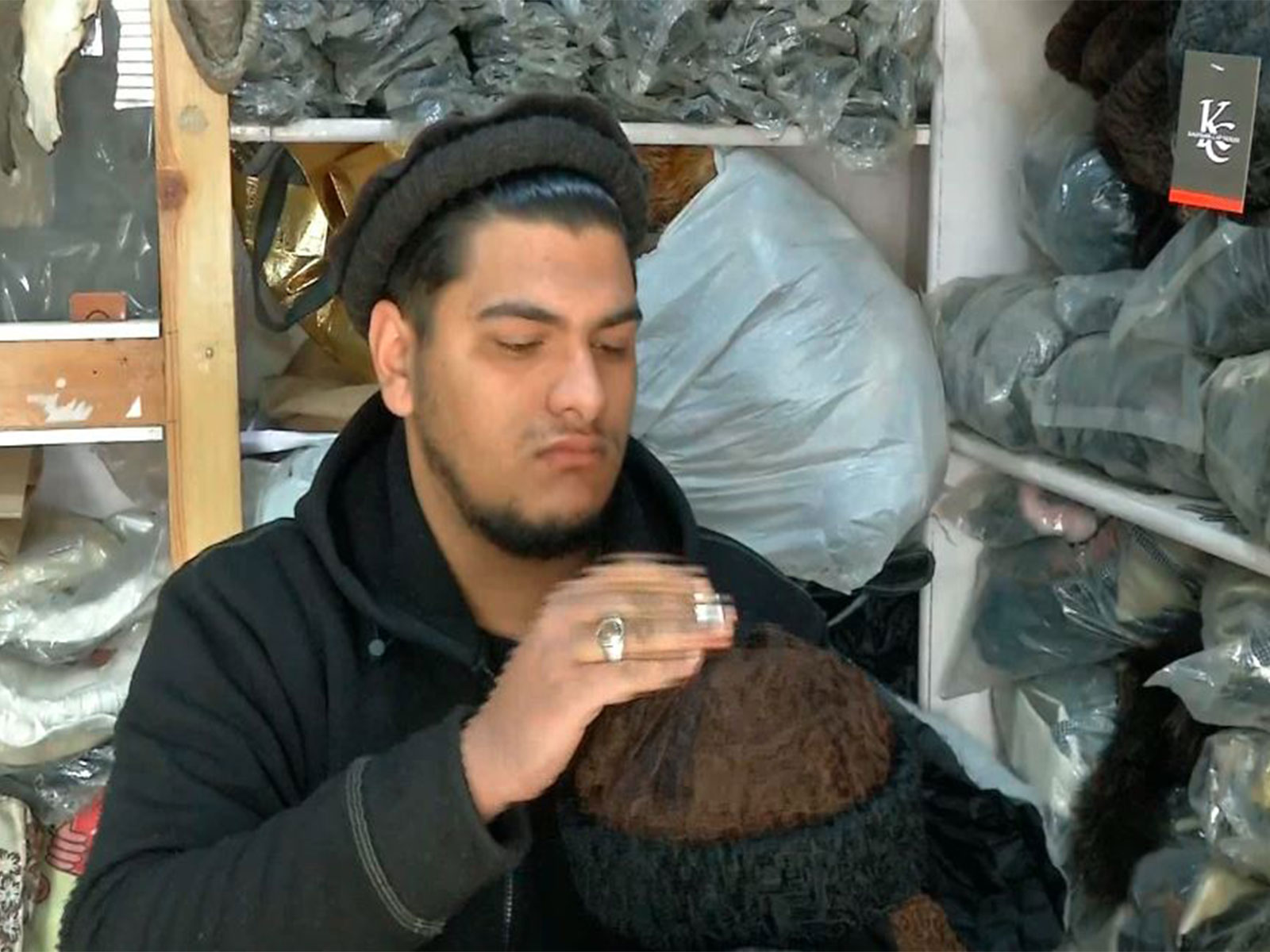 Fazil Riyaz at his Kashmir Cap Shop (Photo/ANI)