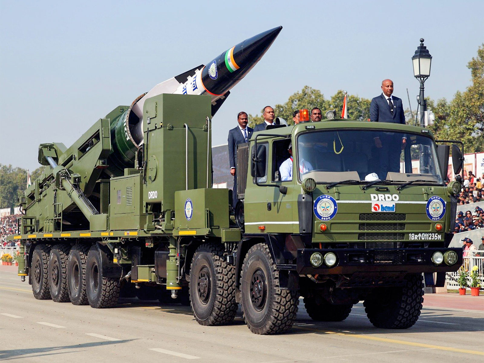 DRDO's Long Range – Anti Ship Missile (LRAShM) during the 77th Republic Day parade (Photo/ANI) DRDO's Long Range – Anti Ship Missile (LRAShM) during the 77th Republic Day parade (Photo/ANI)