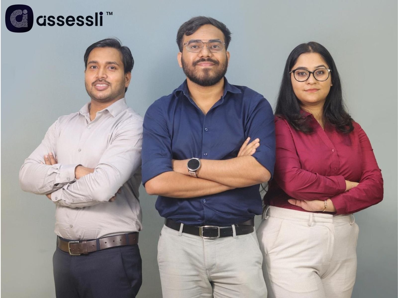 Assessli founders Saurabh Gupta, Suraj Biswas and Aruna Dey (from left to right)