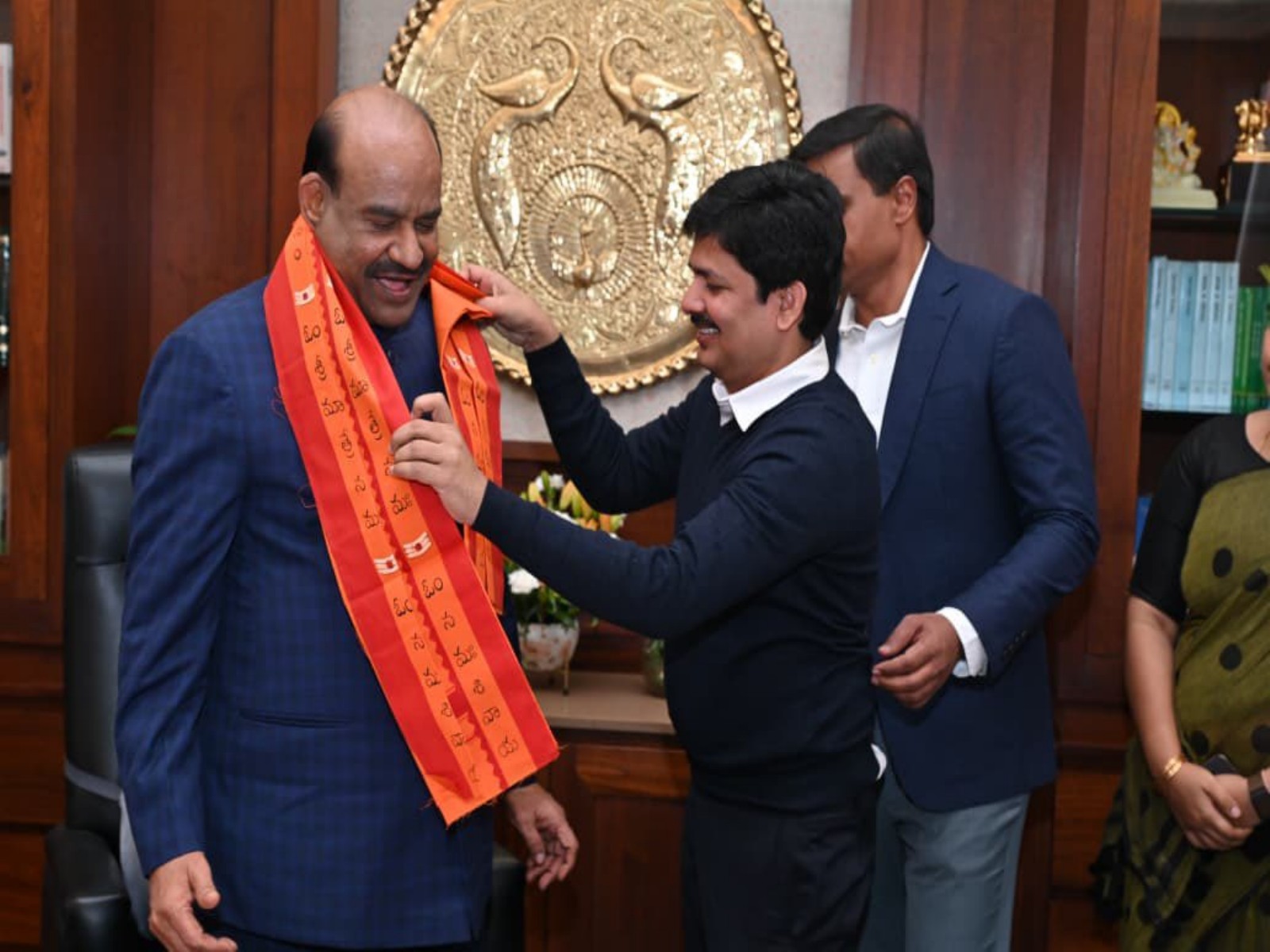YSRCP MPs with Lok Sabha Speaker Om Birla. (Photo/@YSRCParty)