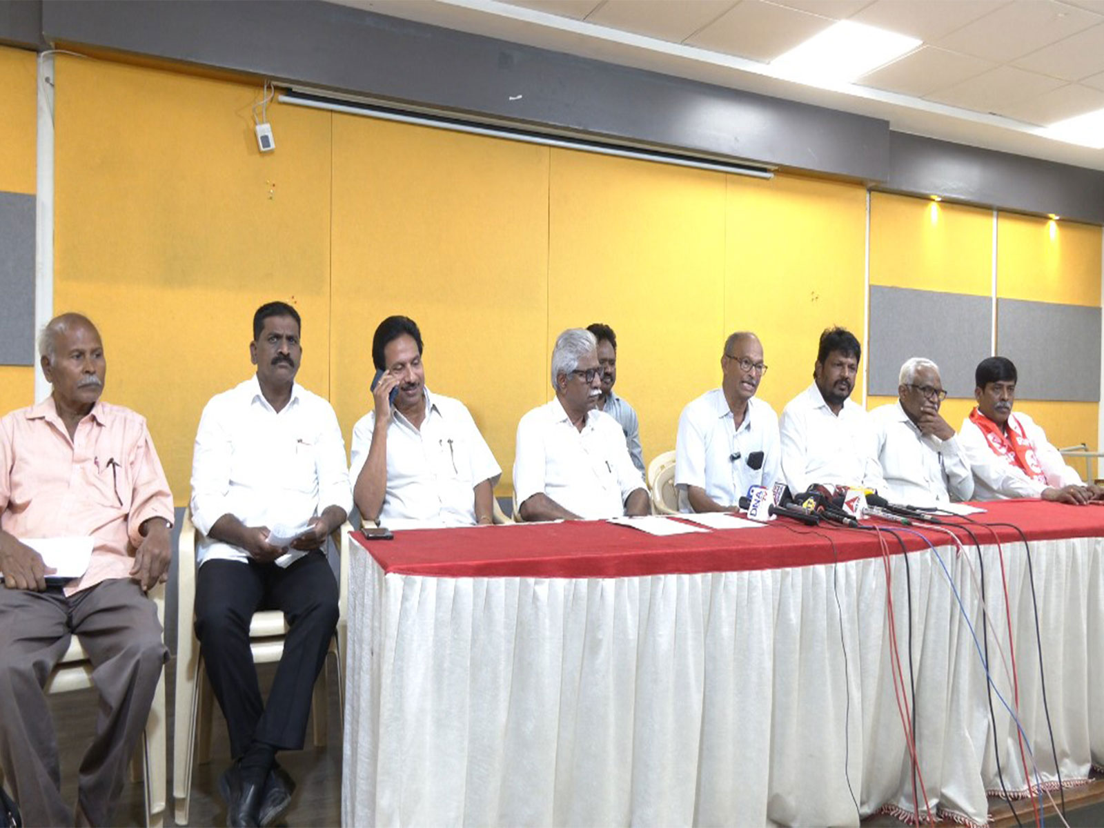 Left parties hold a press conference in Vijayawada (Photo/ANI)