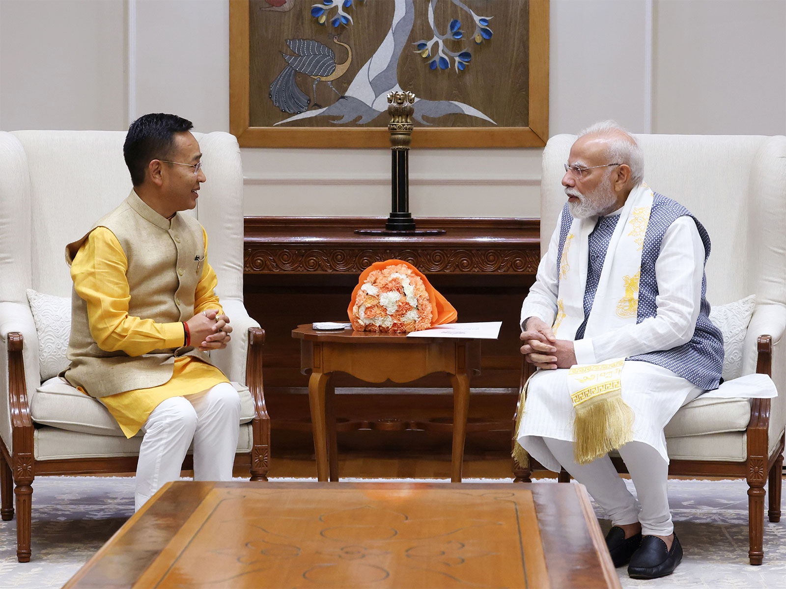 Sikkim CM Prem Singh Tamang meets PM Narendra Modi (File Photo/ANI)