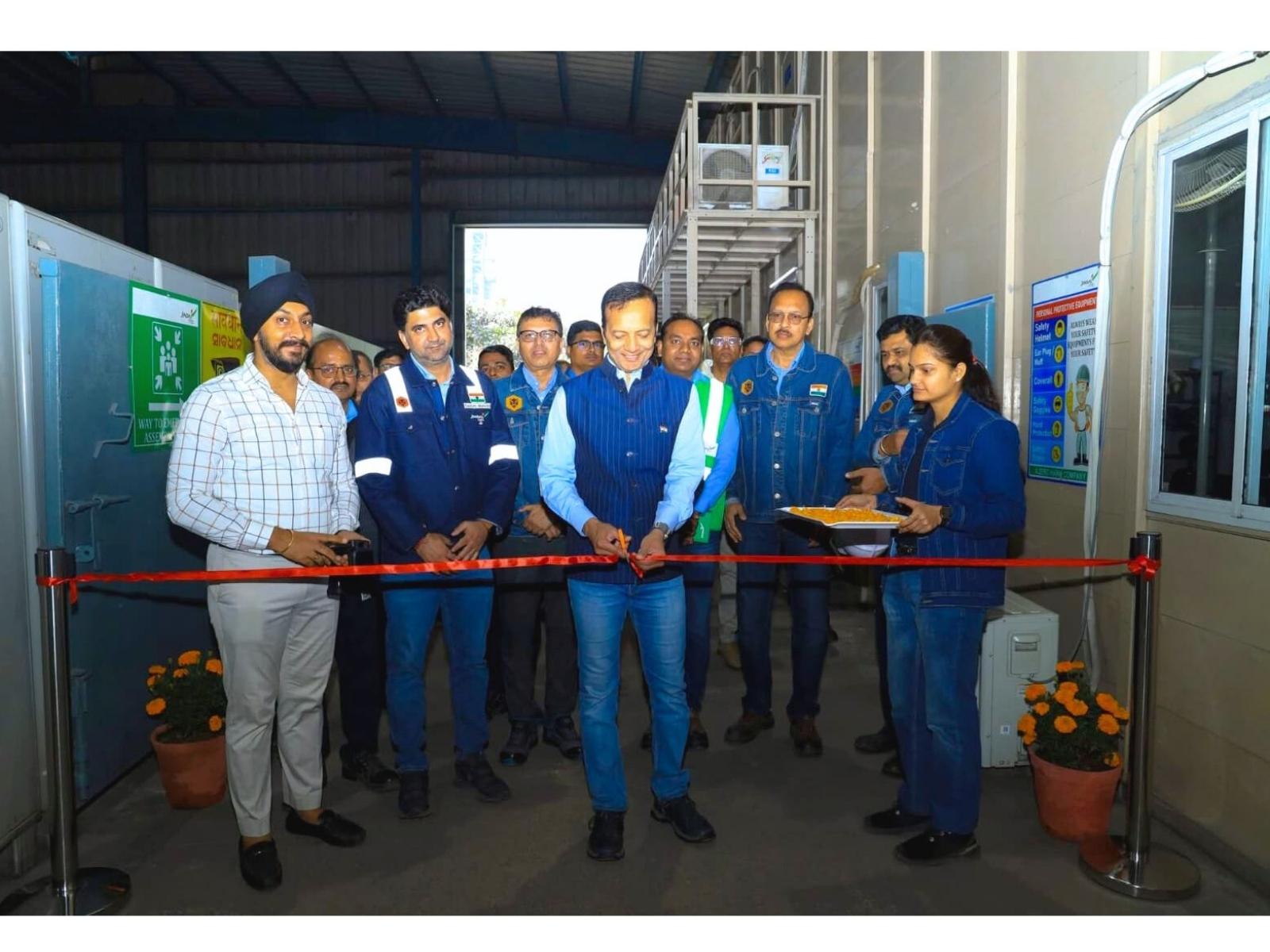 Mr. Naveen Jindal, Chairman of Jindal Steel at the launch of Helious Tech Solutions, Smart Store – RFID-enabled Warehouse Management System (WMS) at the Central Store Warehouse in Angul, Odisha