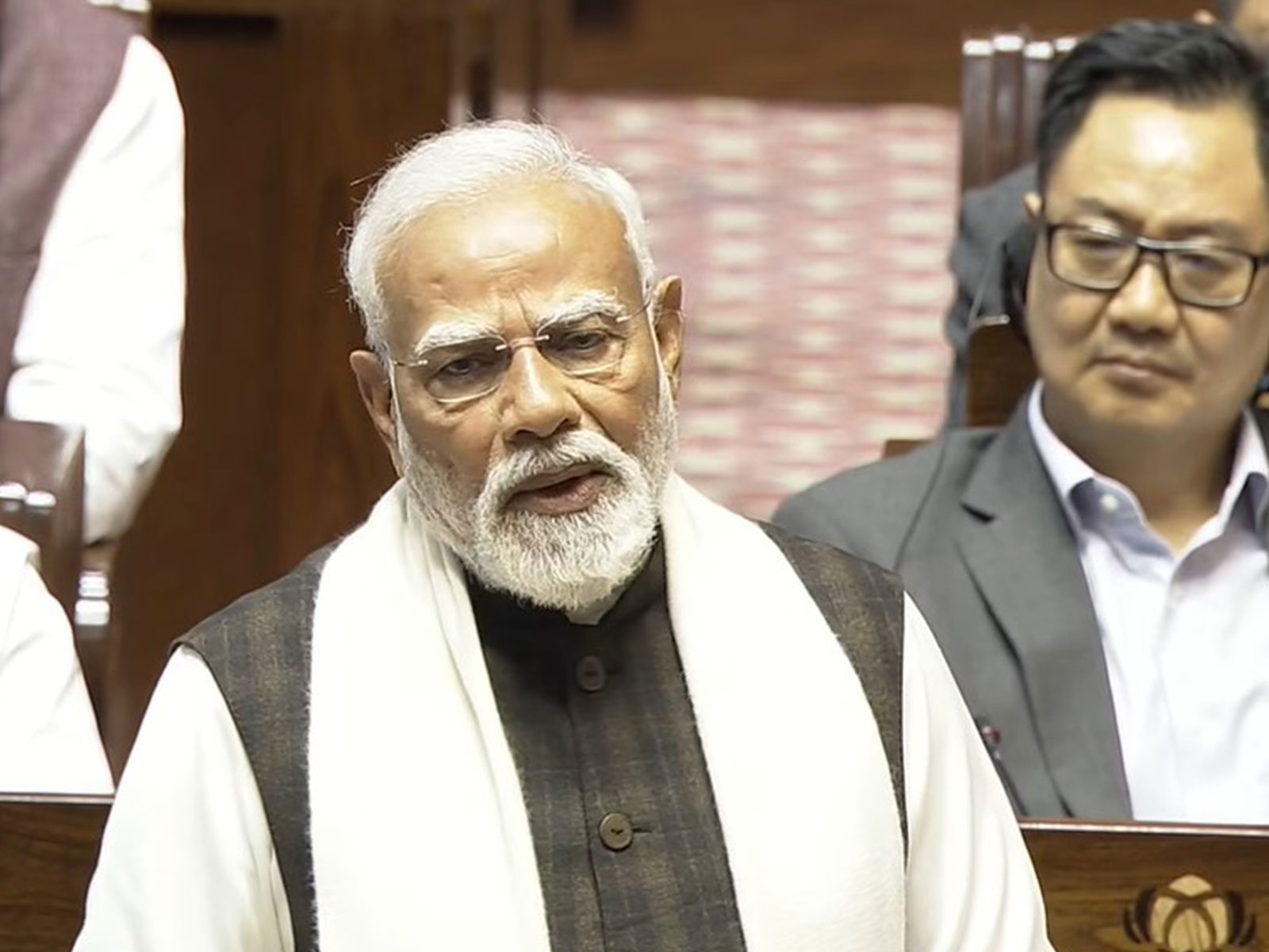 Prime Minister Narendra Modi in Rajya Sabha (Photo/SansadTV)