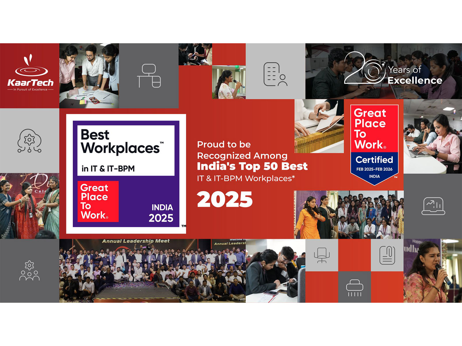 KaarTech Named Among India's Top 50 Best Workplaces in IT & IT-BPM by Great Place To Work® India