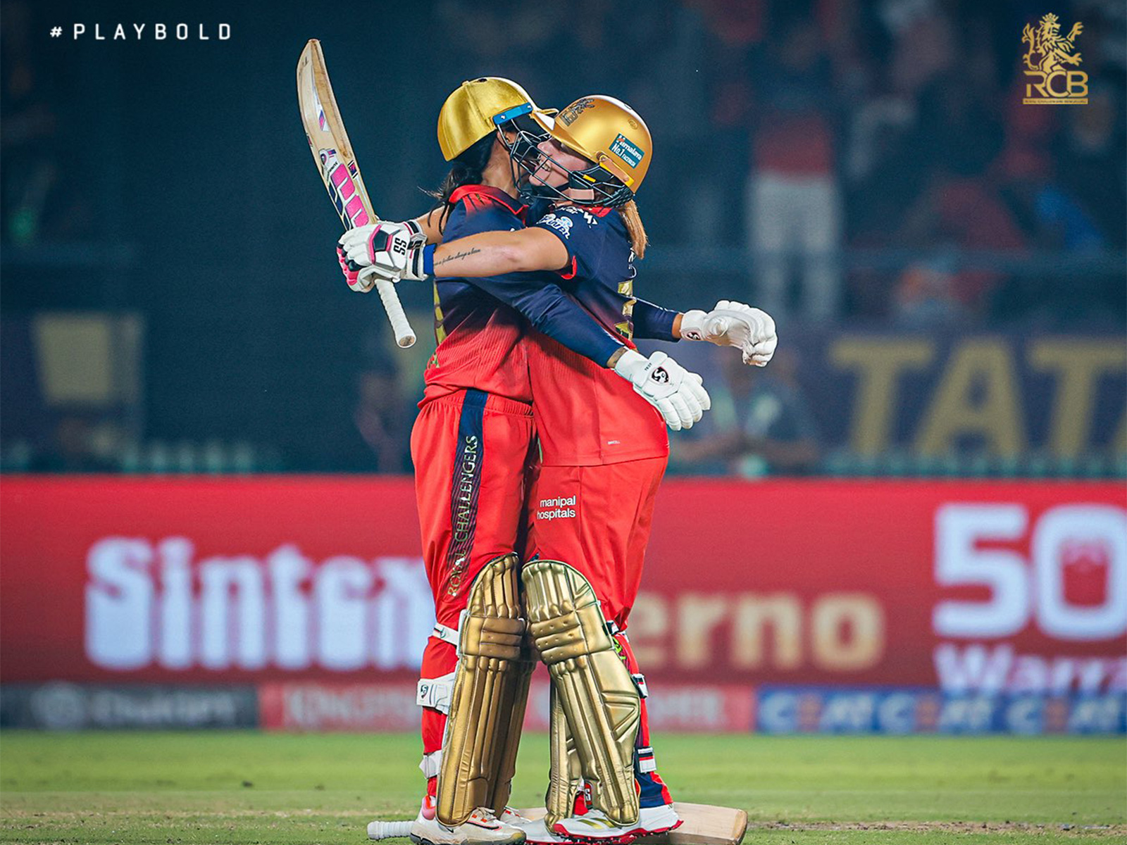 Nadine de Klerk and Radha Yadav celebrating the win. (Photo- @RCBTweets X)