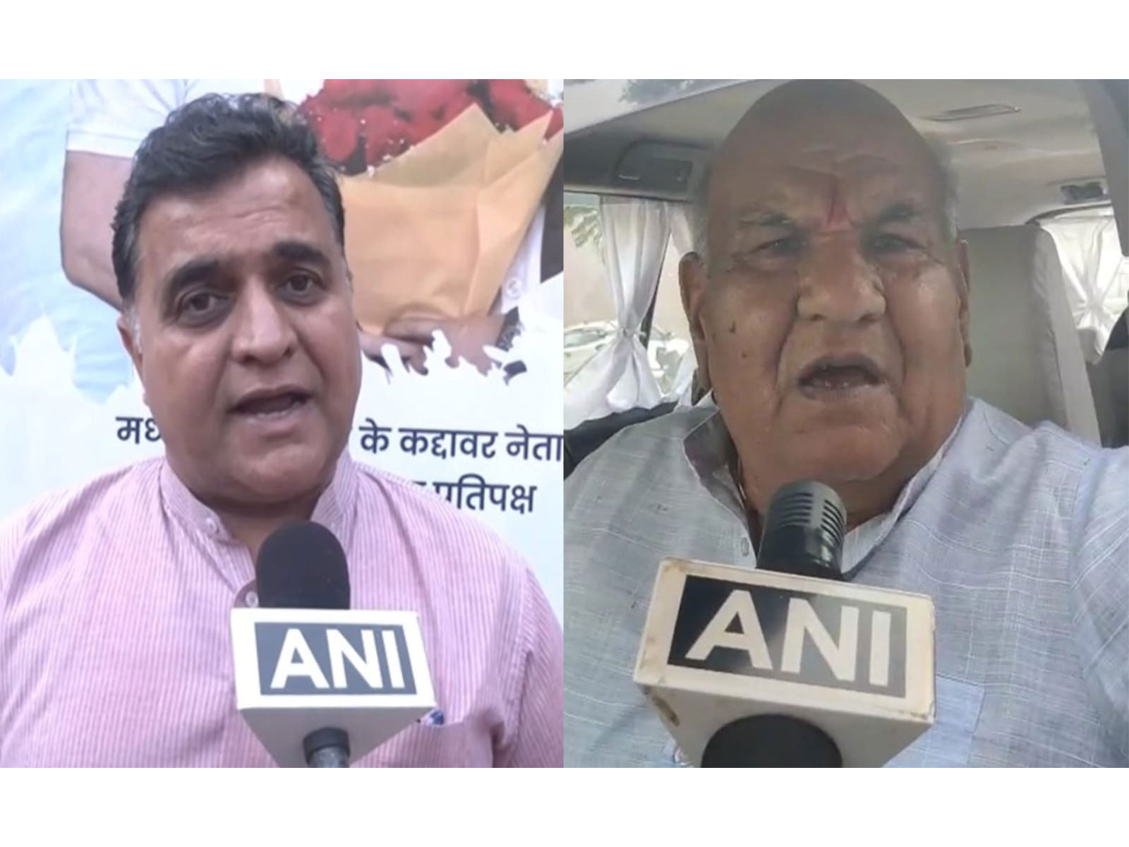 Congress leader Shailendra Patel (L) and MP Minister Karan Singh Verma (R) (Photo/ANI)