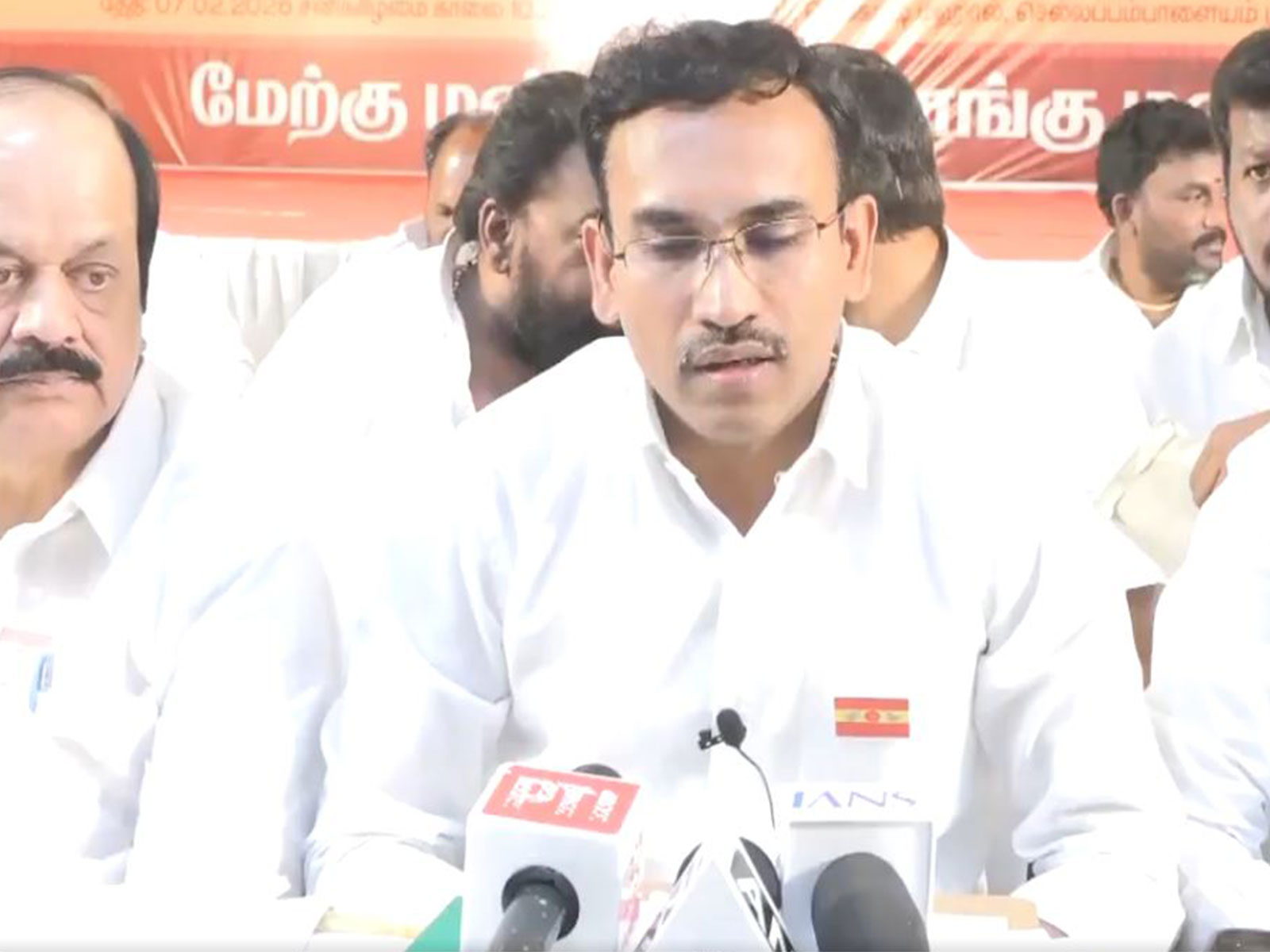 TVK leader KG Arunraj (Photo/ANI)