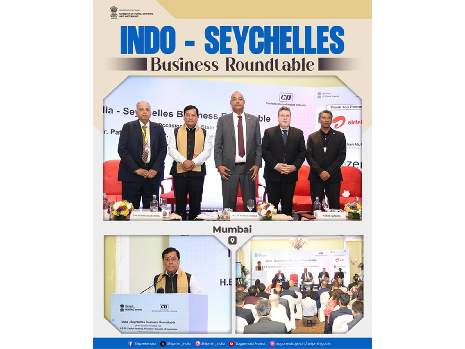  President of Seychelles, Patrick Herminie, rubbed shoulders with prominent business leaders at the India-Seychelles roundtable. 