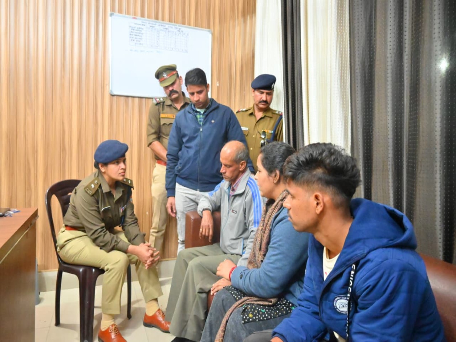 Superintendent of Police Bhadane meets victim’s family (Photo/ANI)