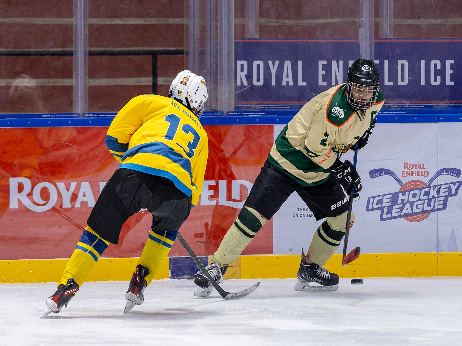 United Nubra and Purig Warriors players in action (Photo: Ice Hockey League)