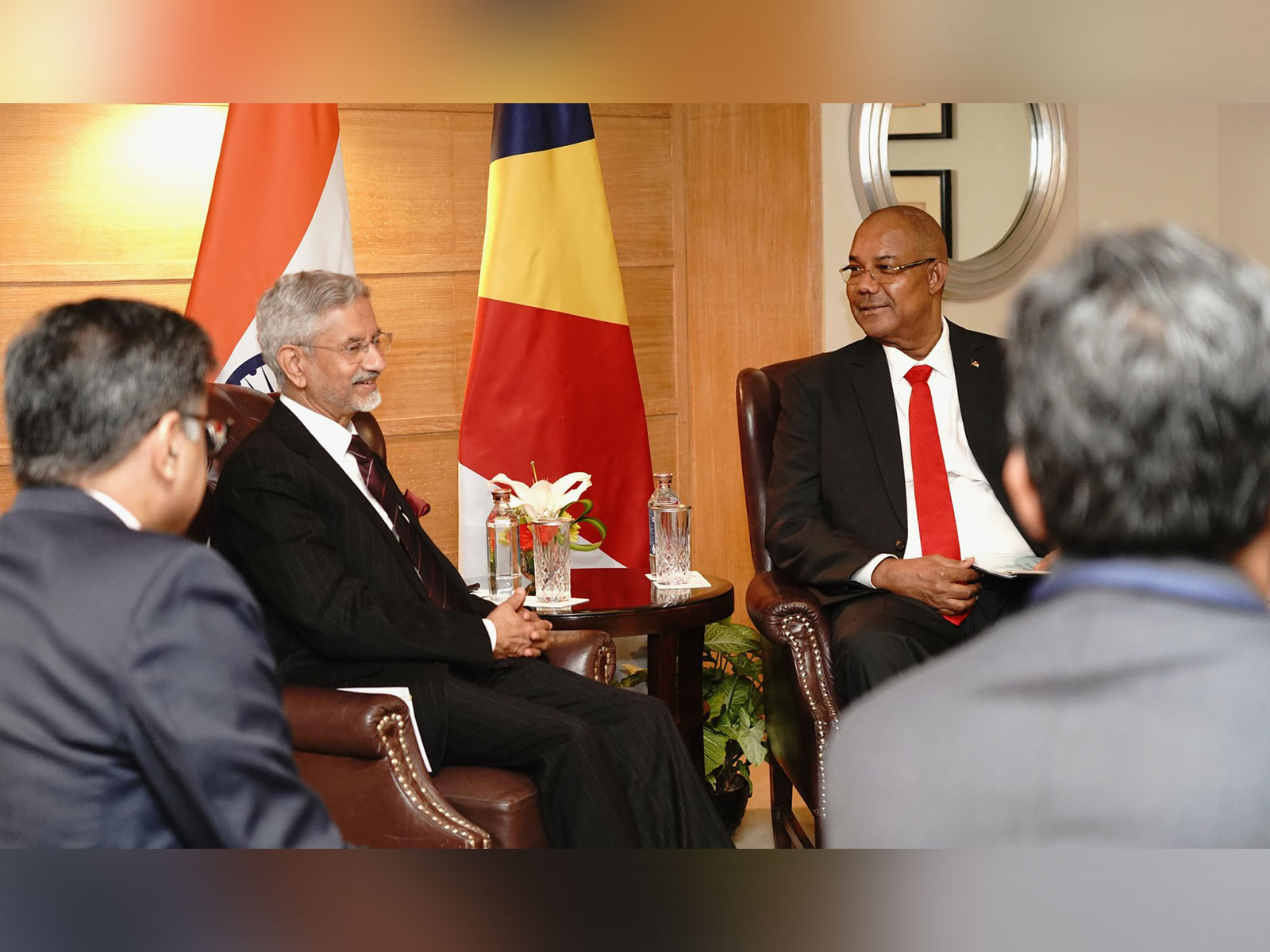 External Affairs Minister S Jaishankar with Seychelles President Patrick Herminie (Photo/X@DrSJaishankar)