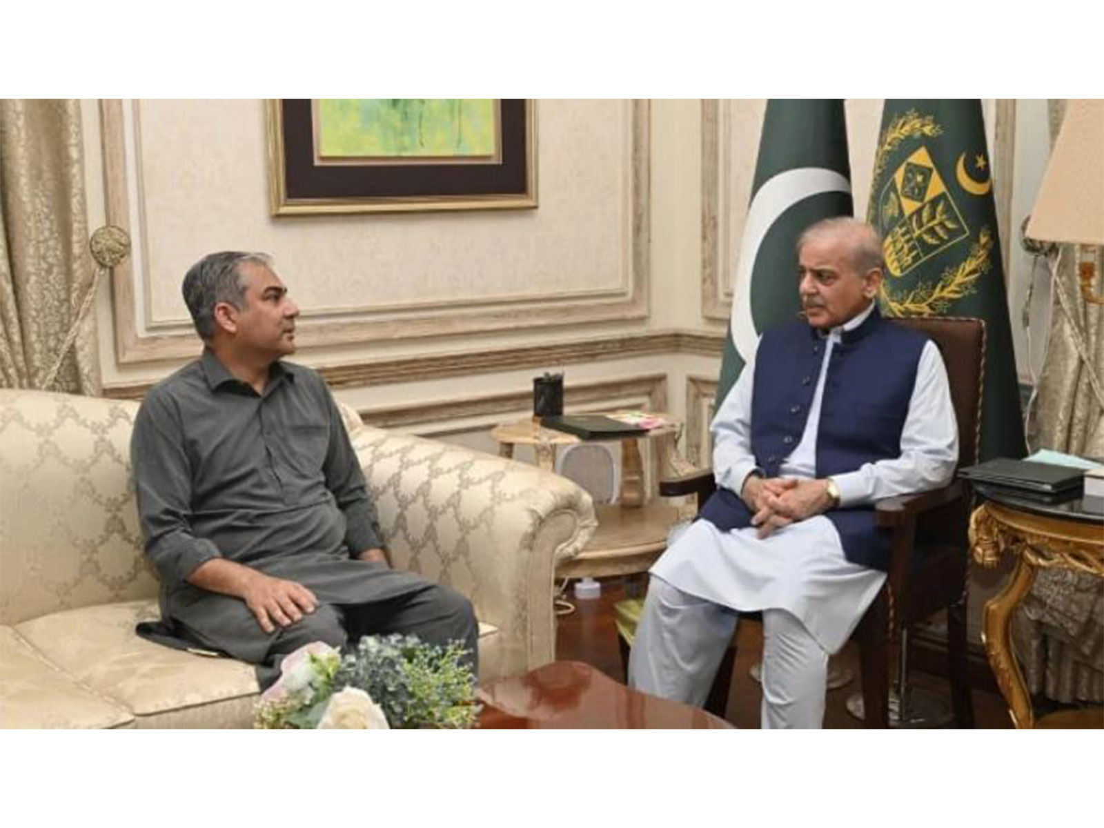 Mohsin Naqvi with Pak PM Shehbaz Sharif (File Photo/Facebook@MianShehbazSharif)